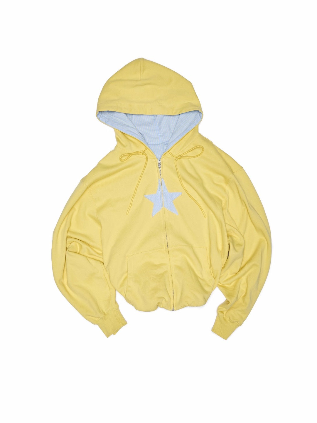 Oversized Star Panel Balloon Hem Hoodie