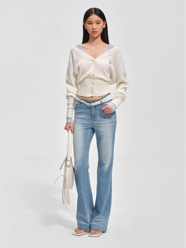 Newport Deconstructed V-Neck Knit Cardigan