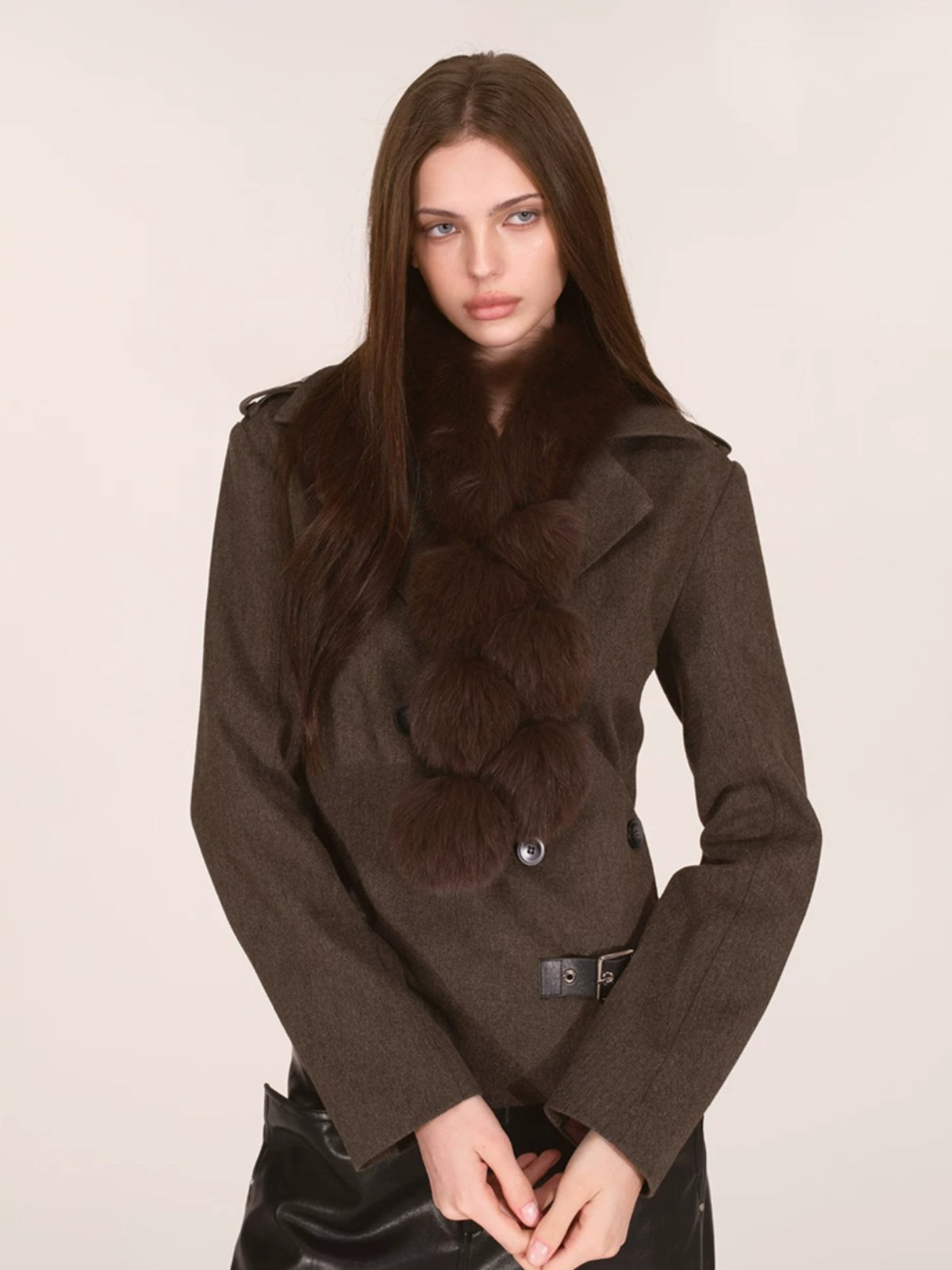 Luxurious Fox Fur Pom Pom Scarf