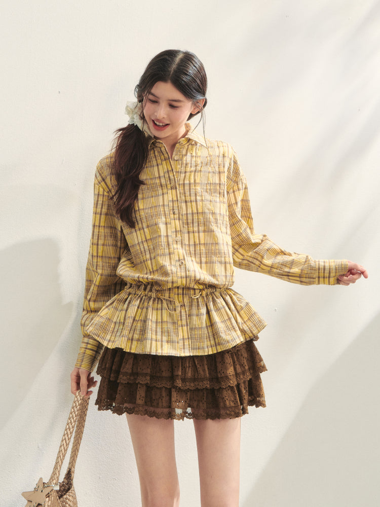 Multi-layer Ruffle Elastic Waist Tiered Skirt