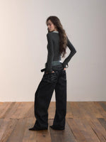 Original Wash Casual Wide-Leg Jeans