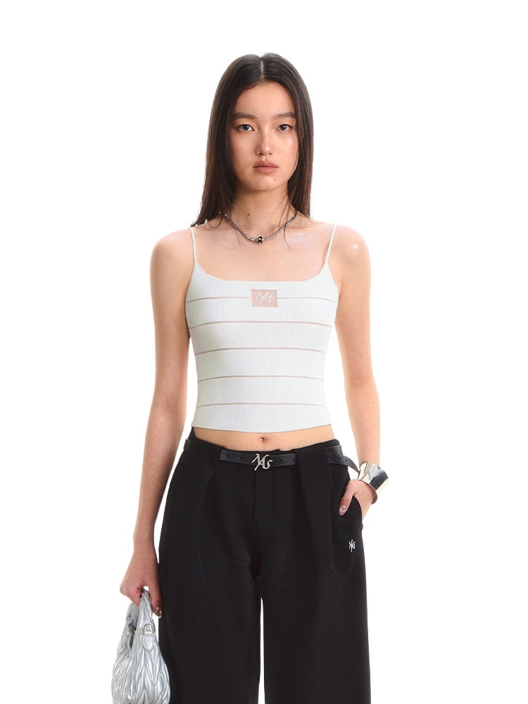 Ice Feel Striped Knit Vest