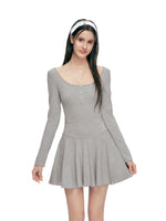 Square Neck A-Line Dress