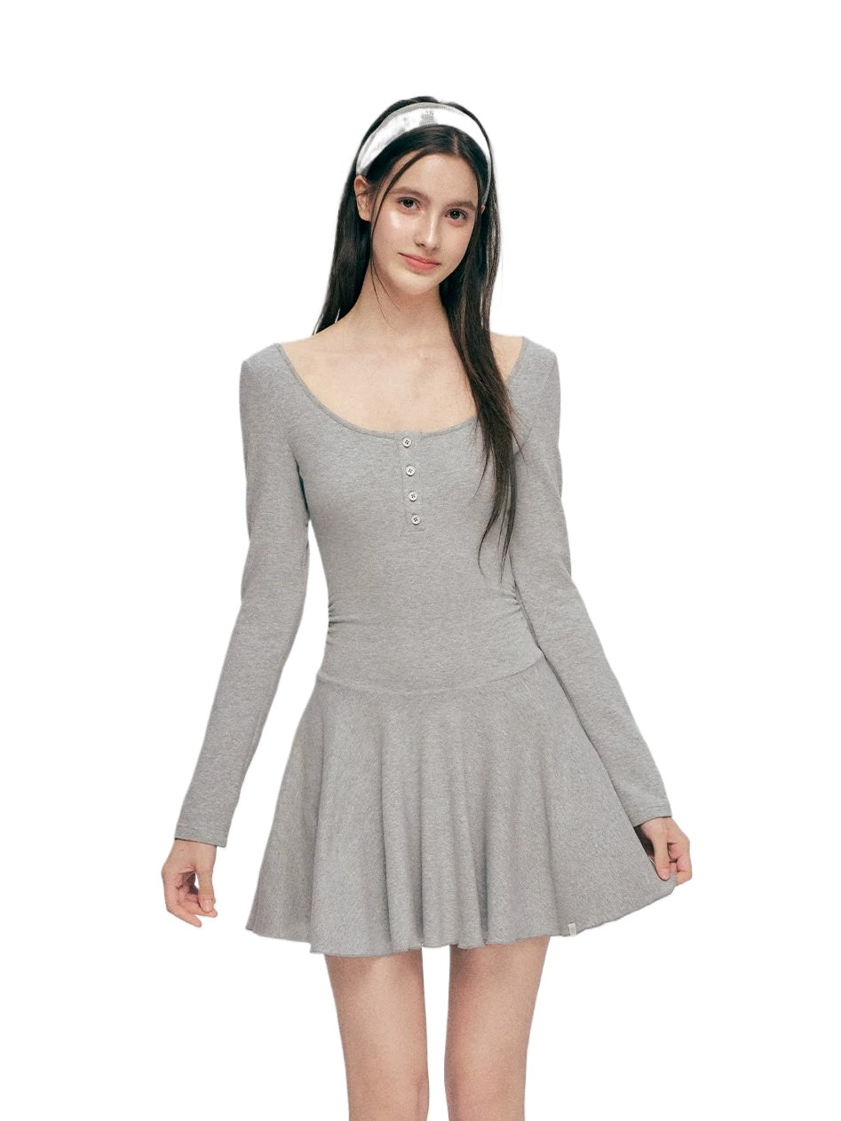 Square Neck A-Line Dress