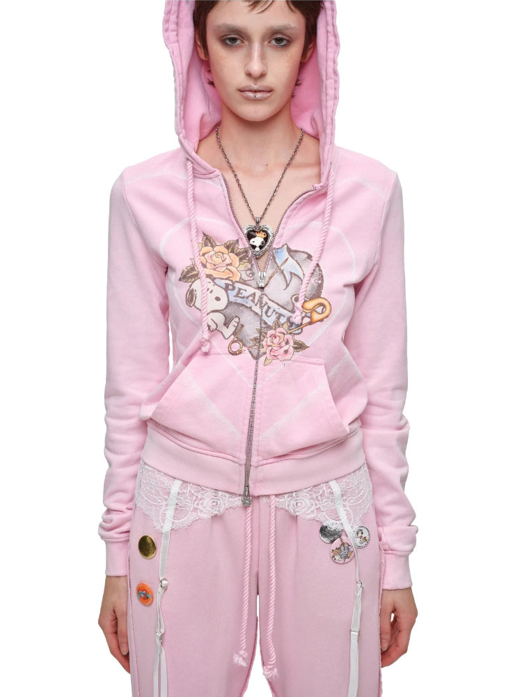 Snoopy Printed Hoodie Set