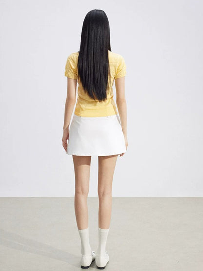 V-Neck Hollow Knit Top