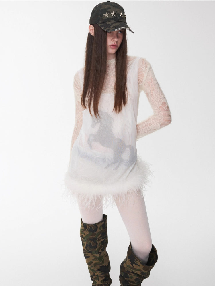 Mohair Distressed Cutout Sweater