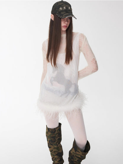 Mohair Distressed Cutout Sweater