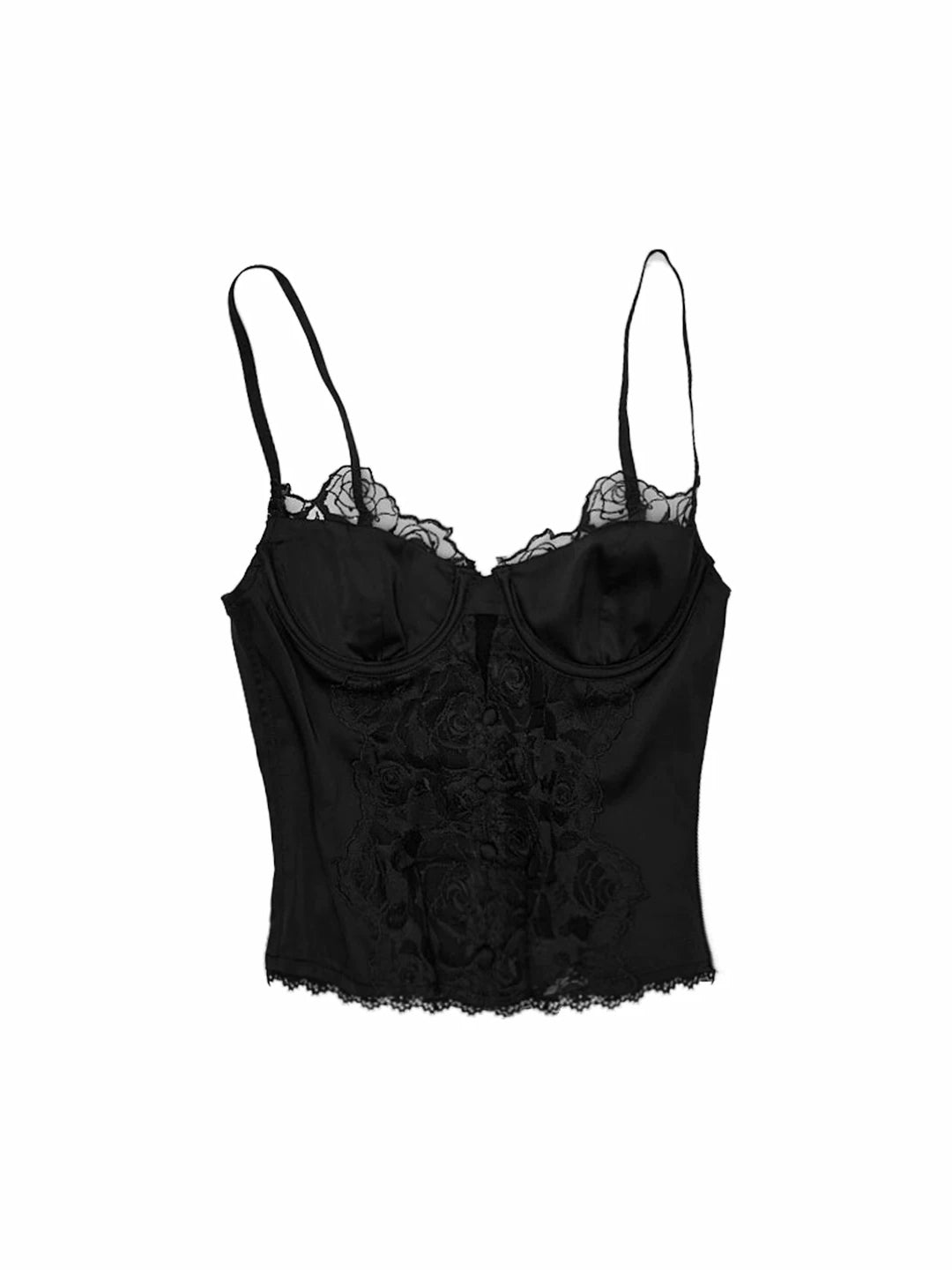 Lace Satin Corset Cami