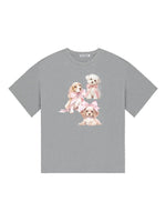 Bowknot Puppy Print Short-Sleeve T-Shirt