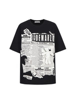 Newspaper Doll Print Short-sleeve T-shirt