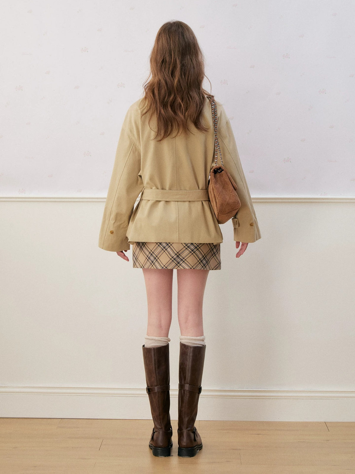 Cotton Belted Short Trench Coat