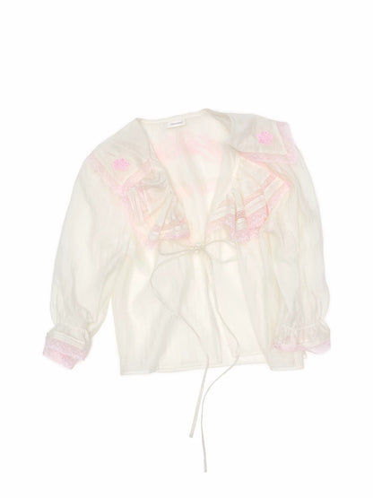 Sailor Collar Chiffon Blouse