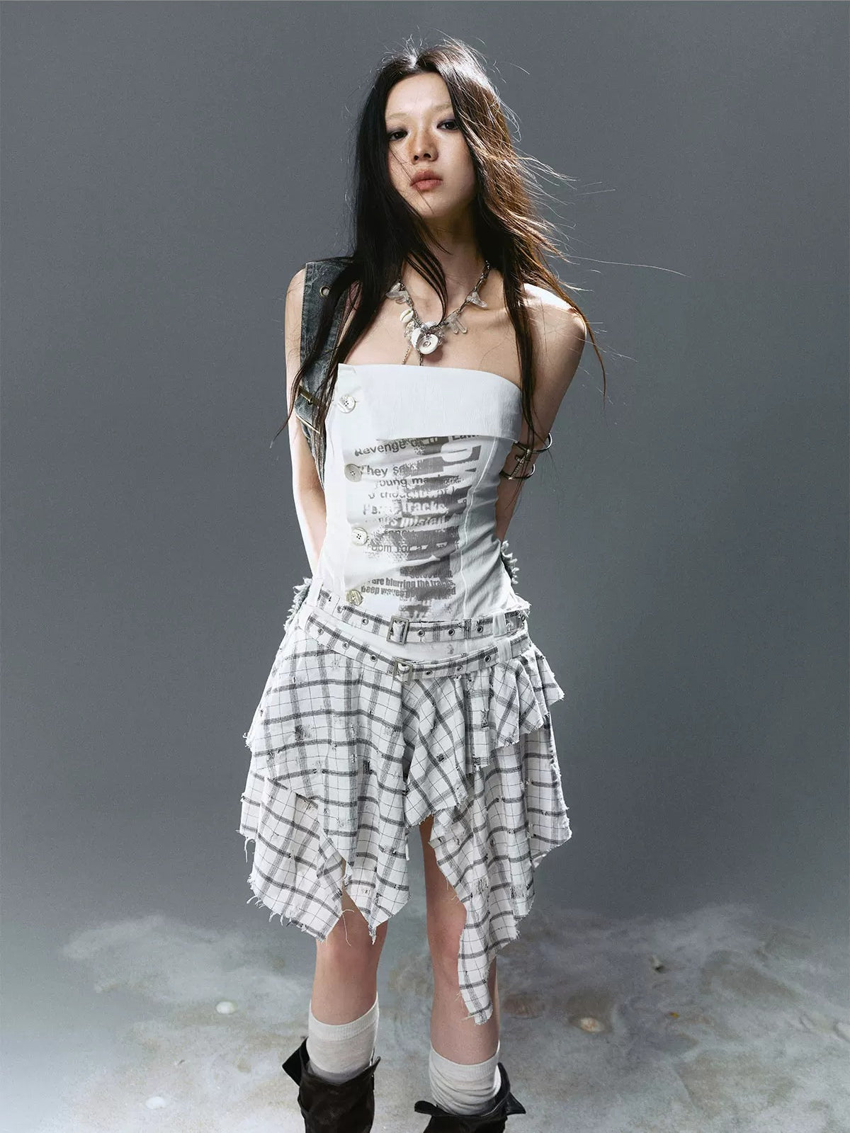 Crystal Shell Layered Necklace