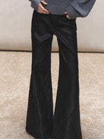 Coated Straight Wide-Leg Pants