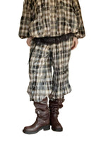 Plaid Crinkle Cargo Pants