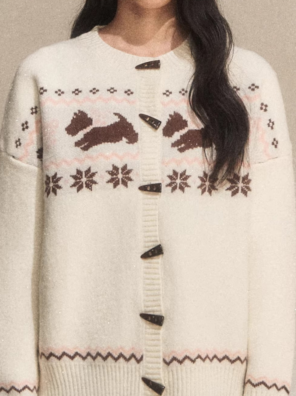 Fair Isle Toggle Cardigan