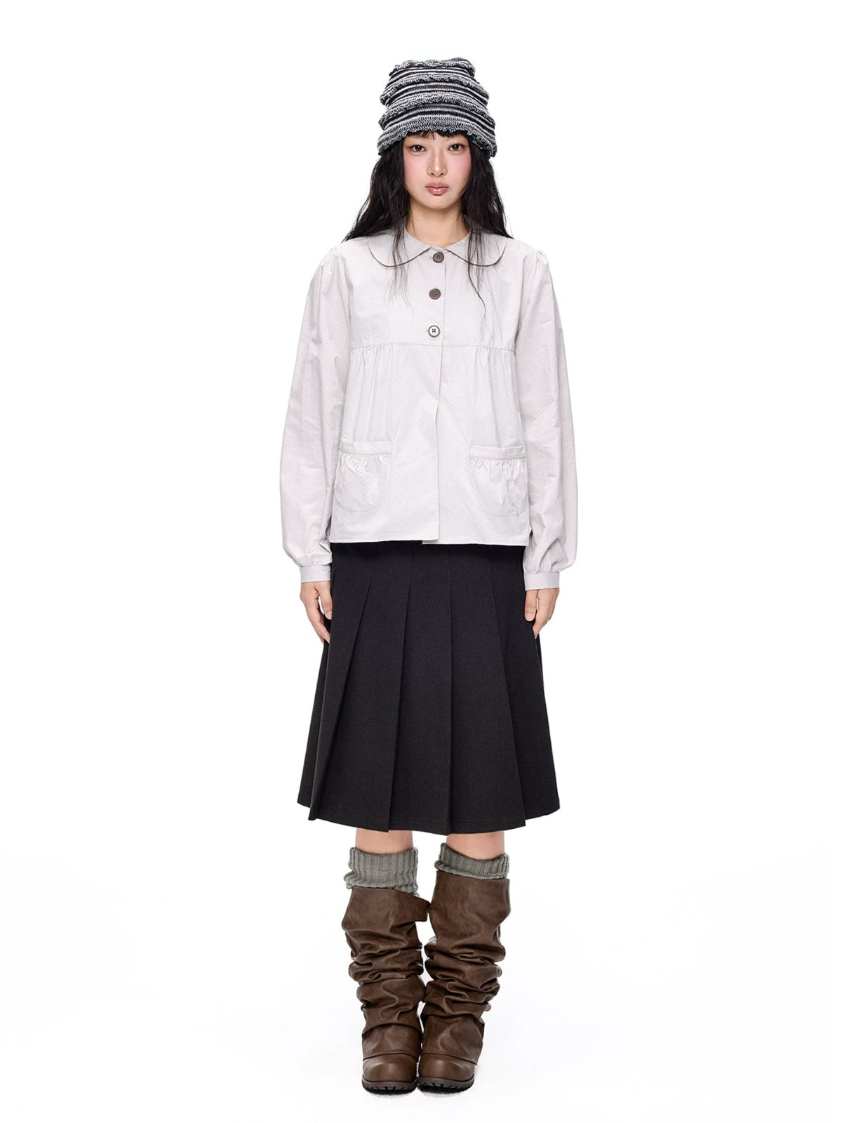 Polka Dot Doll Collar Shirt
