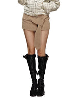 Corduroy Wide-Waist Mini Skirt