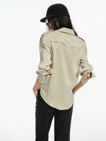 Sandwashed Lapel Shirt