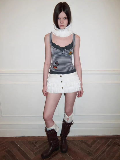 Lace Patchwork Knit Tank