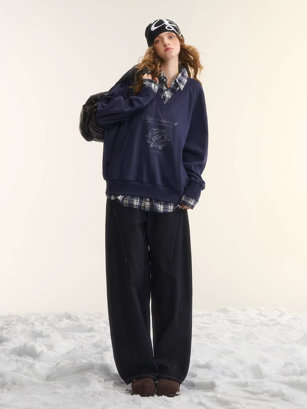 Vintage Washed Seam Denim Pants