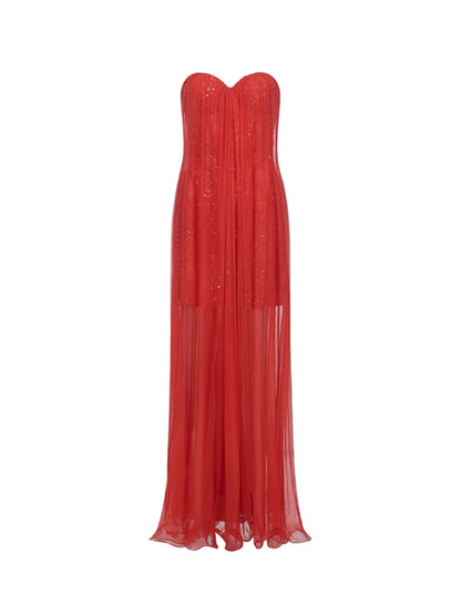 Netting Skirt Lace Backless Dress