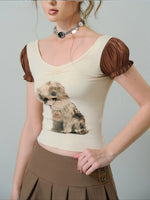 Square Neck Puppy T-shirt