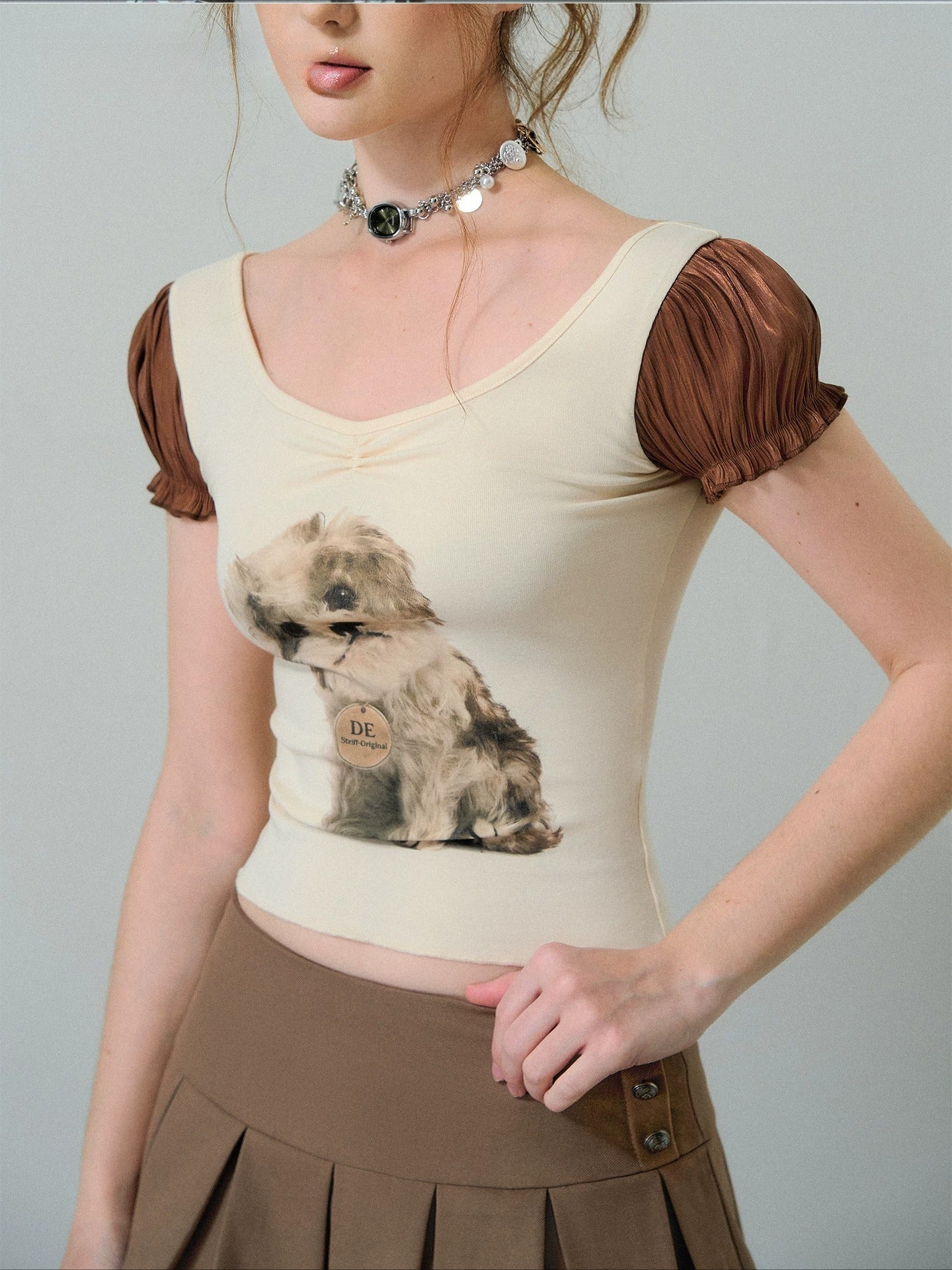 Square Neck Puppy T-shirt