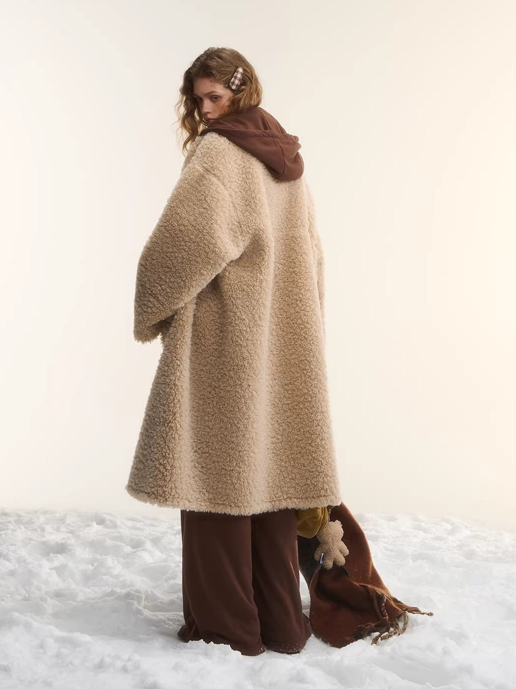 Two-Way Reversible Shearling Wool Coat