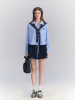 Striped Drawstring Shirt Set
