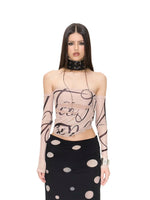 Printed Cowl Off-Shoulder Top