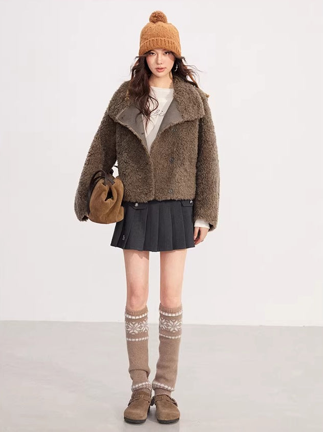 Shearling Stand Collar Jacket