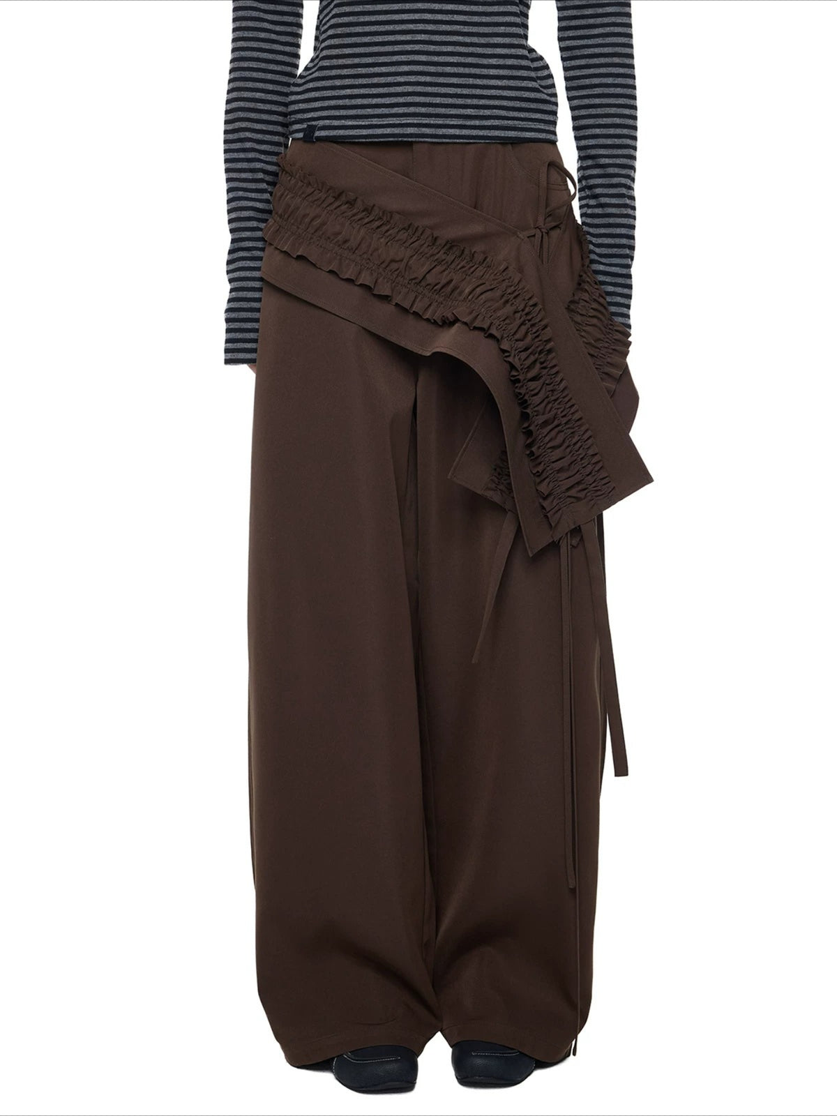 Ruffled Overlay Trousers