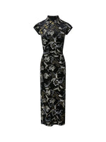 Black Velvet A-Line Qipao Dress