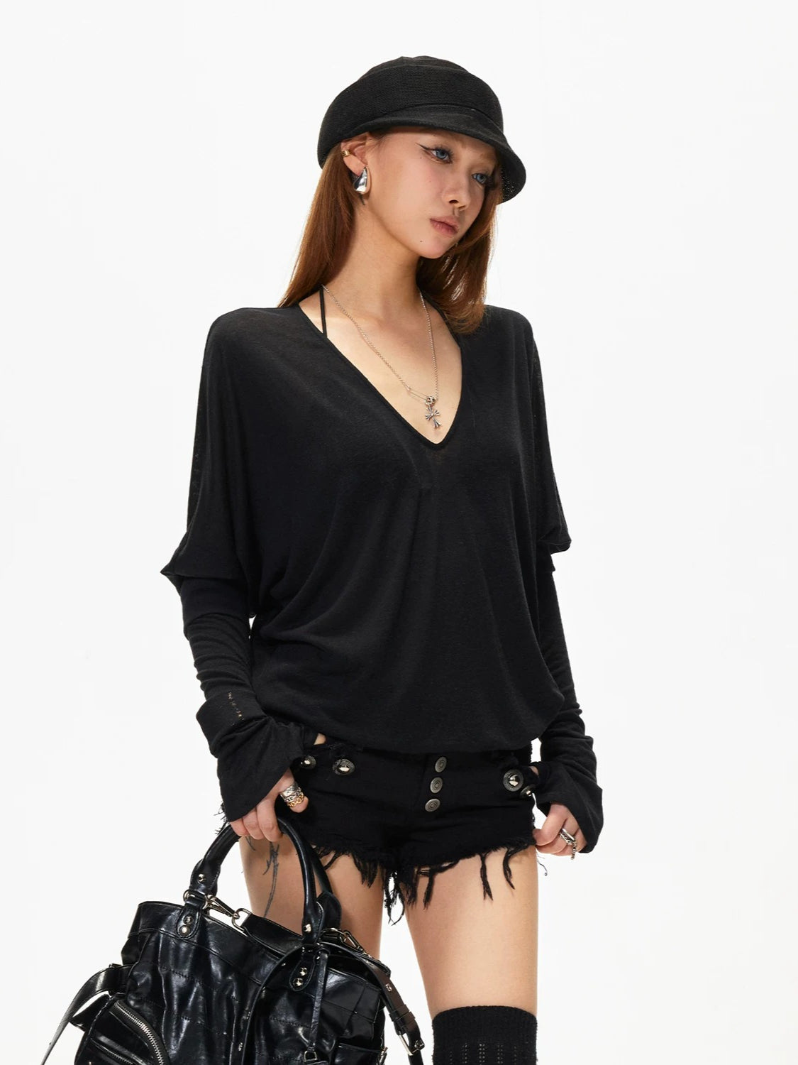Oversized V Neck Tee