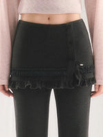 Gray Layered Flare Pants