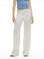 Wheat Straight Linen Pants