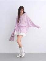 Mohair Knit Cardigan Vest Set