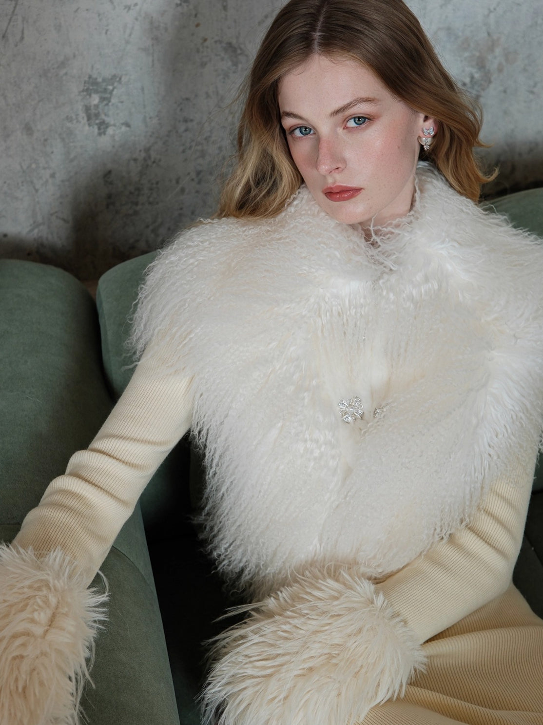 Vela Reversible Faux Fur Wool Blend Jacket