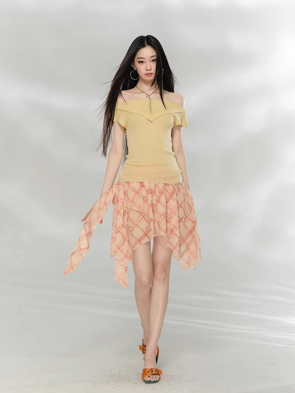 Asymmetrical Print Skirt