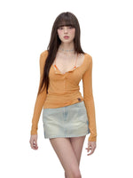 Button Lightweight Long Sleeve UV Protection T-shirt