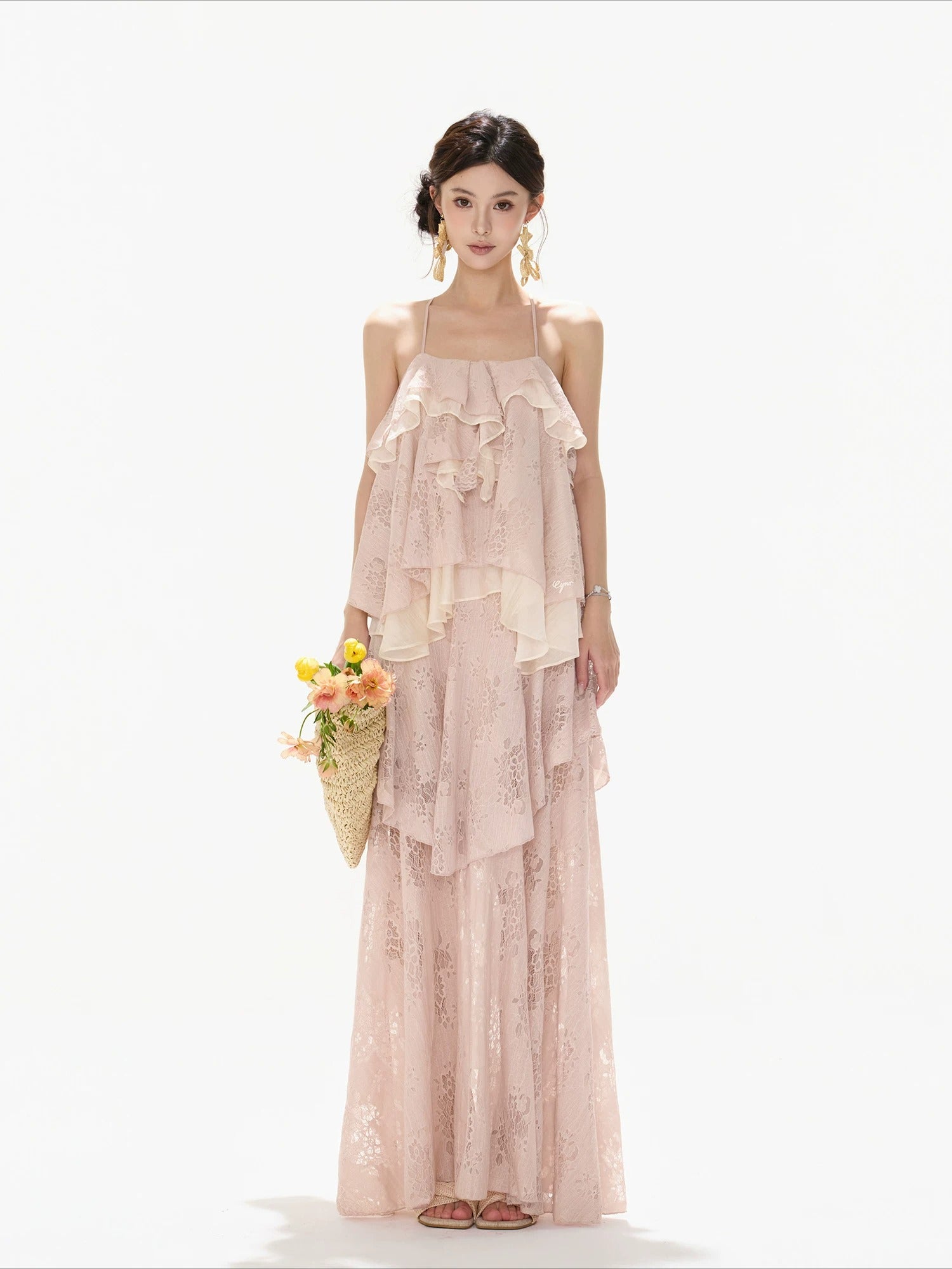 Chiffon Ruffle Maxi Dress