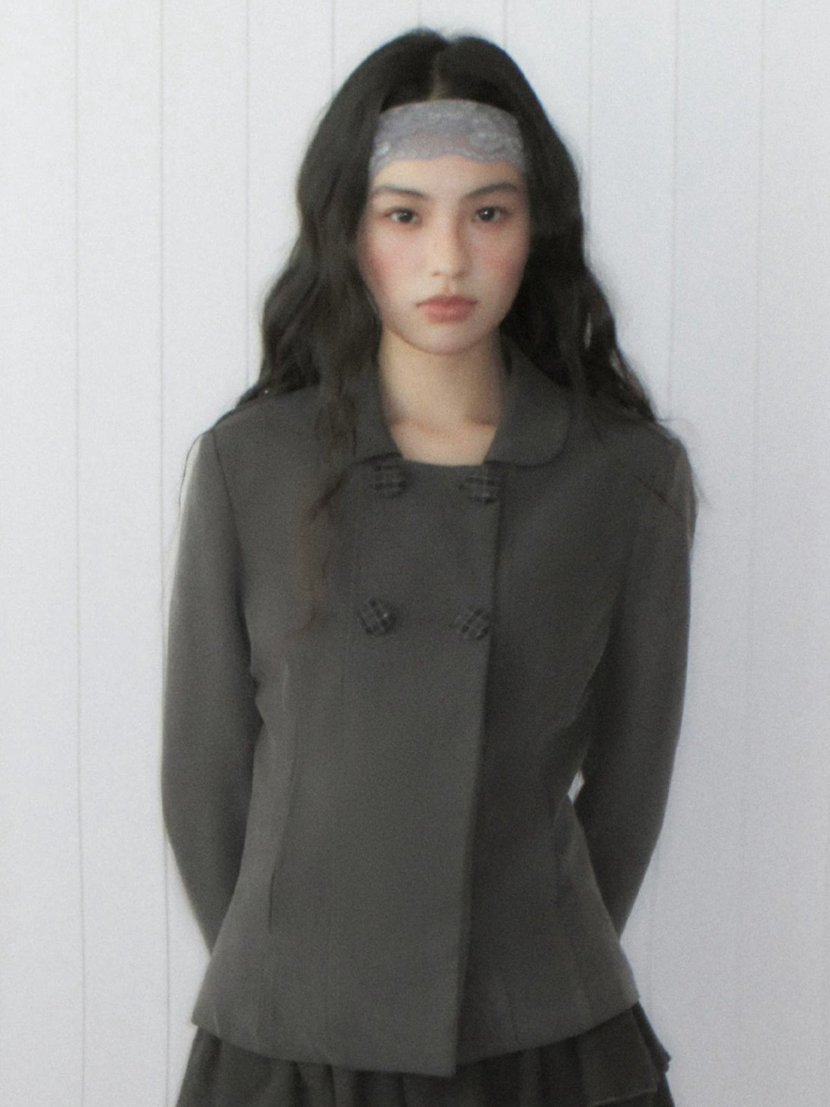 Double-Breasted Cinched Jacket