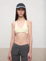 Layered Color Blocking U-Neck Halter Vest
