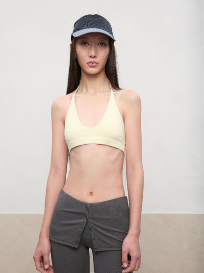 Layered Color Blocking U-Neck Halter Vest