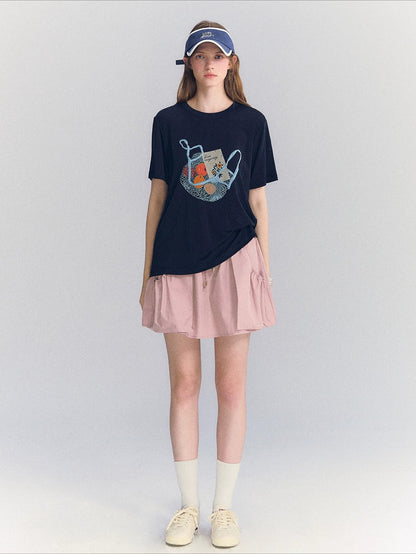 Drawstring A-Line Skirt