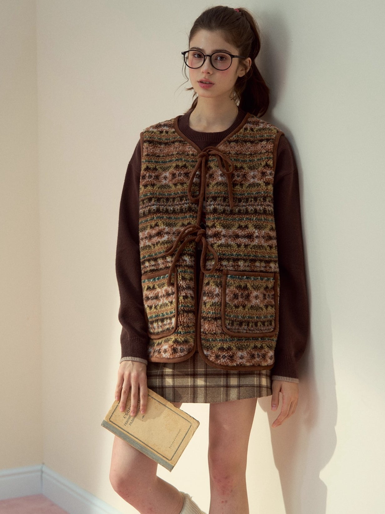Reversible Fair Isle Faux Fur Vest