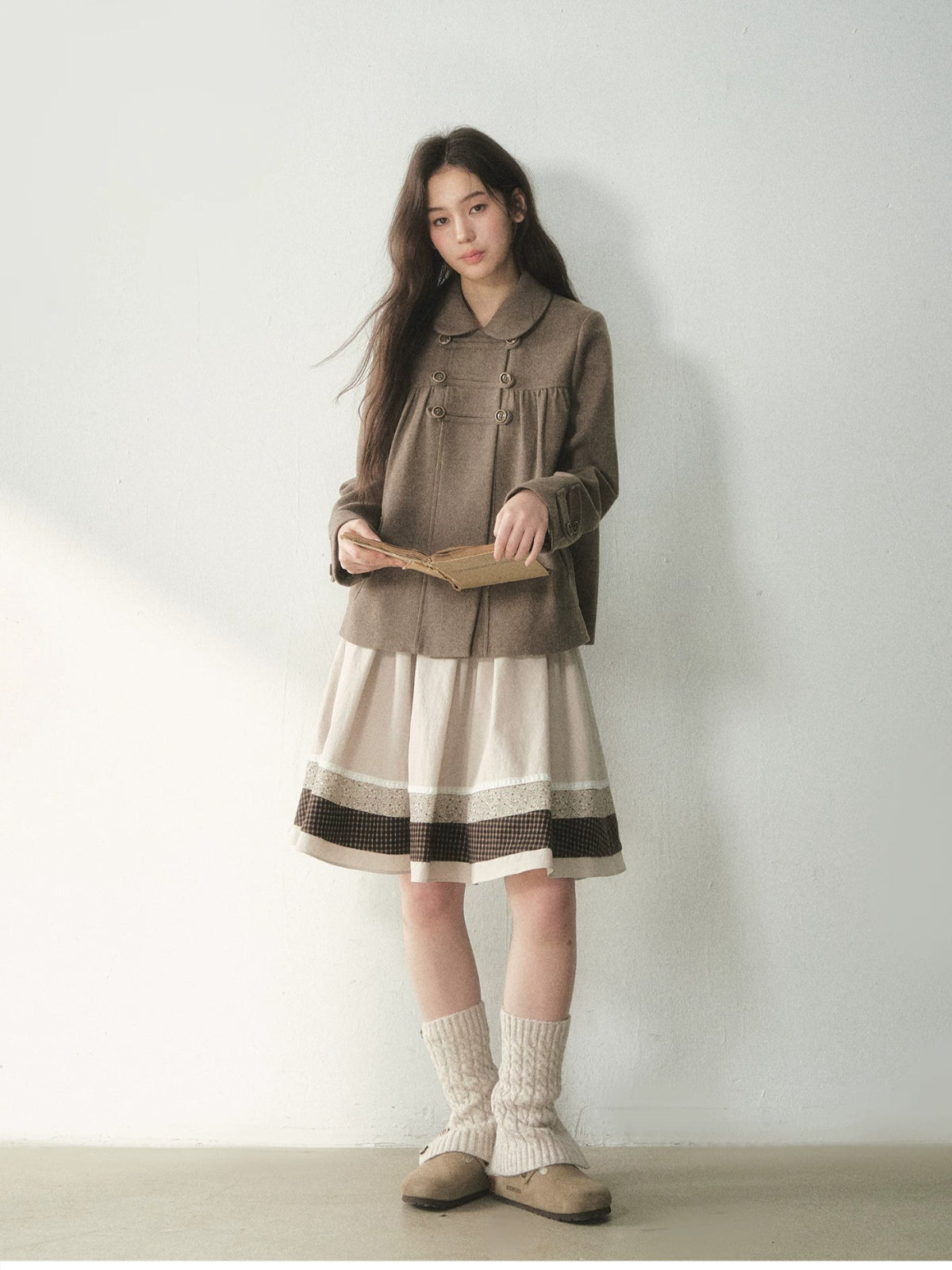 Chestnut Napoleon Wool Blend Coat