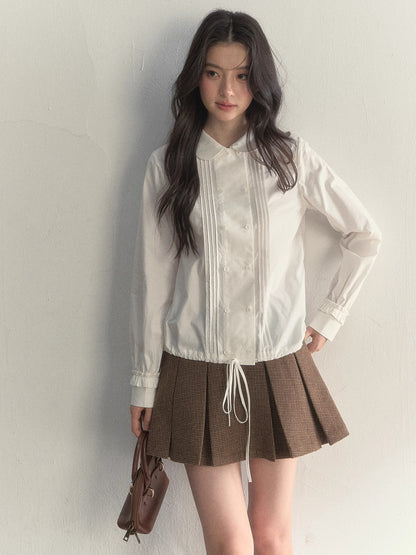 Vintage Doll Collar Double-Breasted Shirt